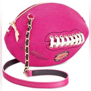 RARE Betsey Johnson Kitsch Tackle Me Football Bag 🏈